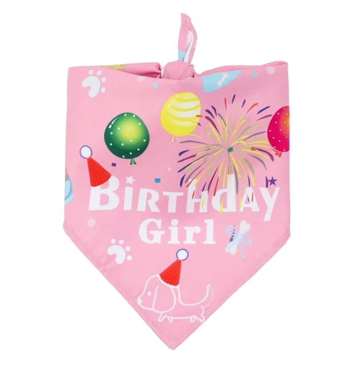 Wholesale Designer Birthday Boy &amp; Girl Digital Print Decoration Pet Dog Scarf Bandana