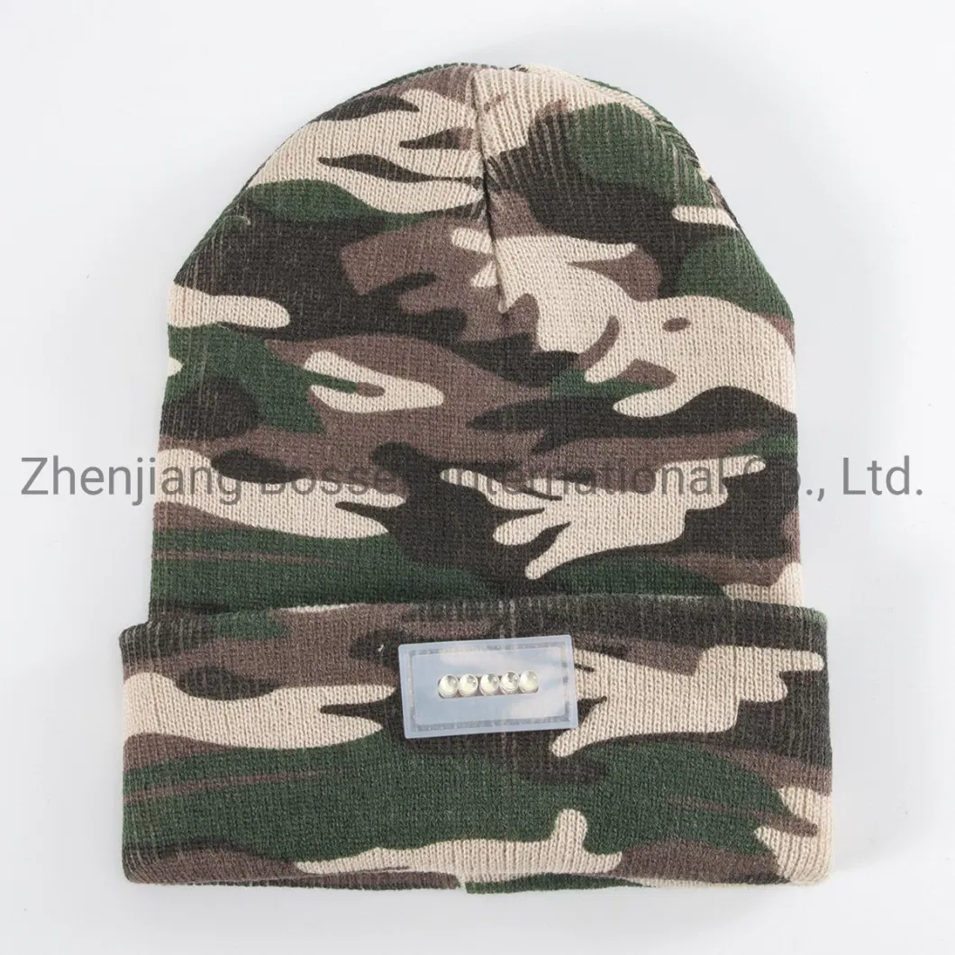 China Hat Factory OEM Custom Logo Embroidered Jacquard RPET Acrylic Winter Knitted Beanie Cap Snowboard Ski Camping Winter Beanie Hat