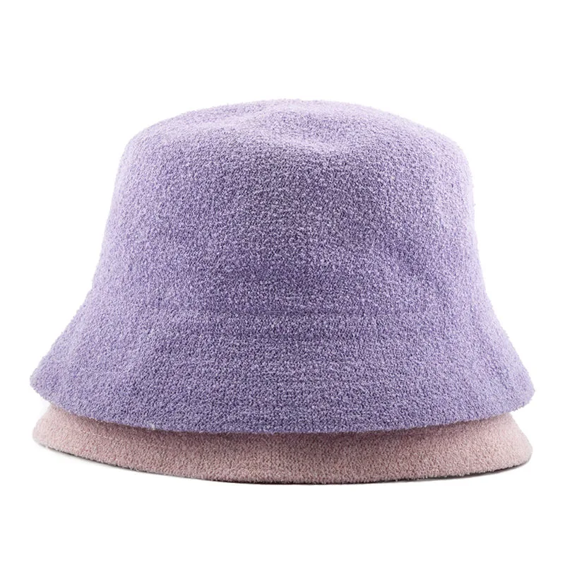 New Design Towelling Fashion Plain Blank Custom Logo Towel Hats Terry Cloth Towelling Winter Bucket Hat