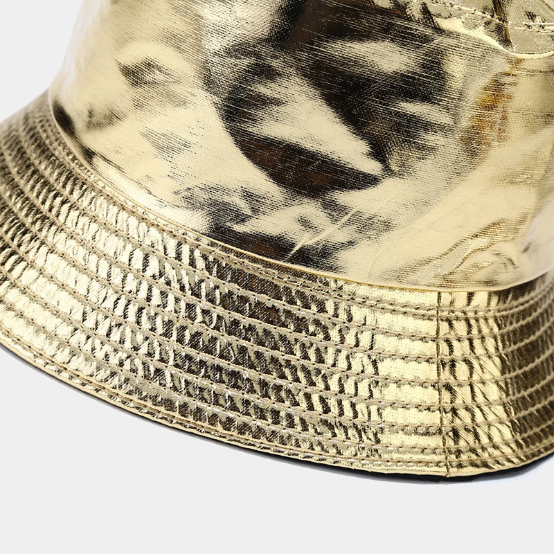 Wholesale Custom Fashion PU Leather Multicolor Unisex Large Brim Bucket Hat Fisherman Hat