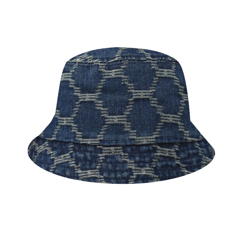 Trendy Premium Stylish Gifts Applique Embroidery Denim Fishing Bucket Hats