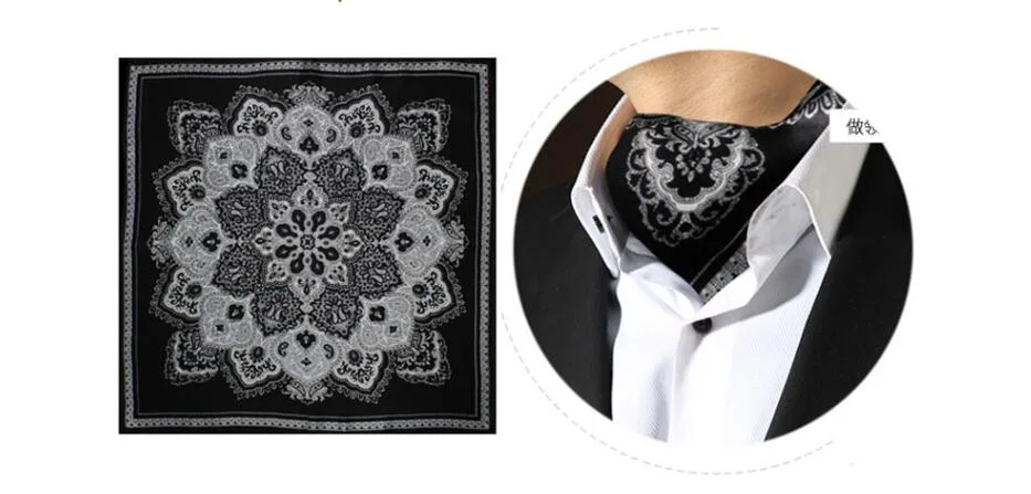 Digital Printing Square Silk Handkerchief for Men