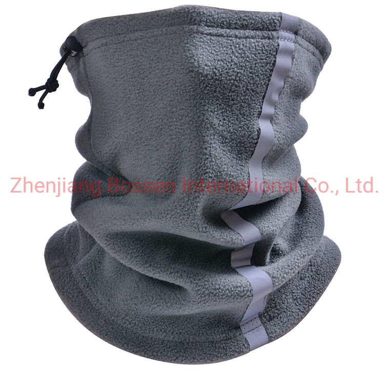 OEM Customized Logo Embroidery Fluorescent Polar Fleece Winter Tube Face Cover Reflective Stripe Snowboard Neck Warmer