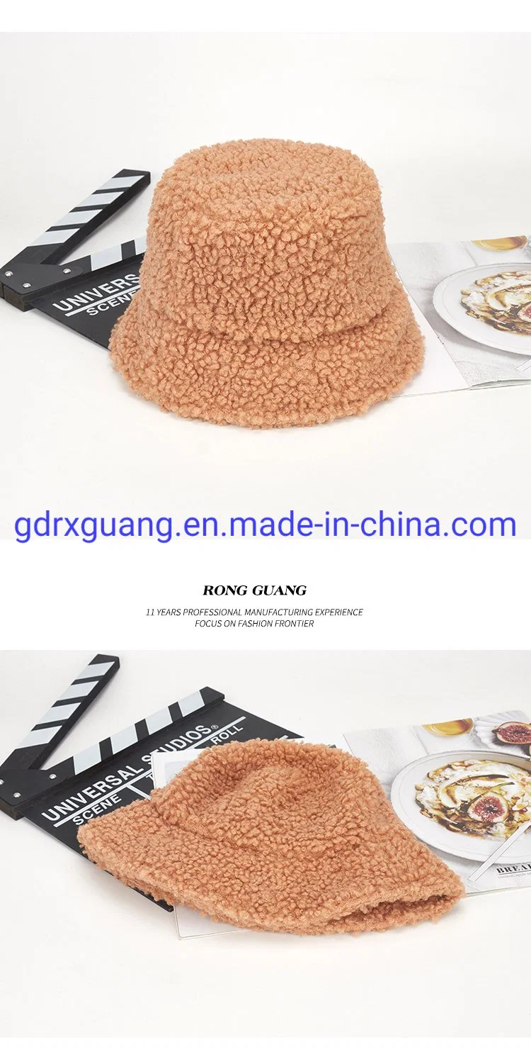 Wholesale Fleece Faux Fur Fuzzy Bucket Hats with Custom Logo