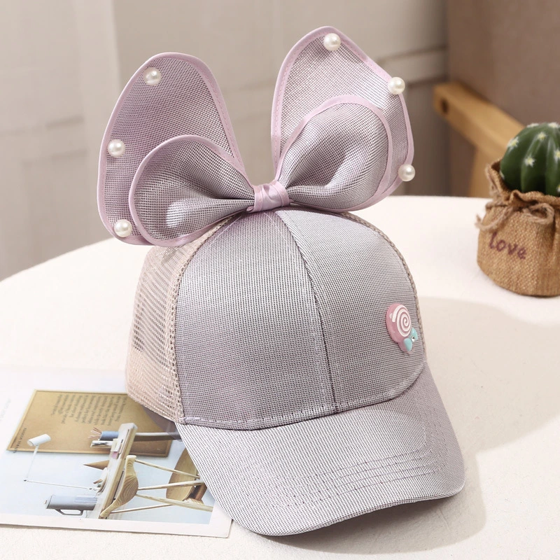 High Quality Caps with Big Bow Cotton Breathable Kid&prime;s Baseball Caps