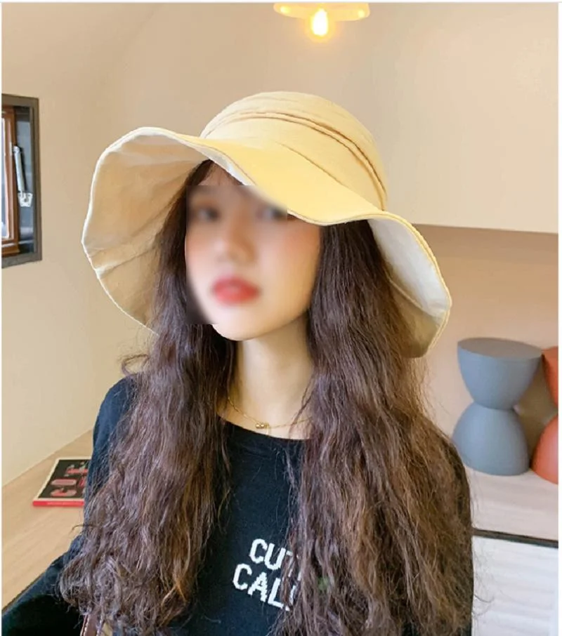 Summer Sun Hats Wide Brim Bucket Hat with Chin Strap Esg16629