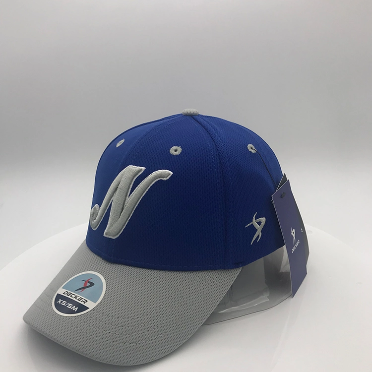 Custom Embroidered 3D Logo Closed Back Flex Fitted Hat 100% Cool Polyester Mesh Sport Trucker Baseball Cap Hat