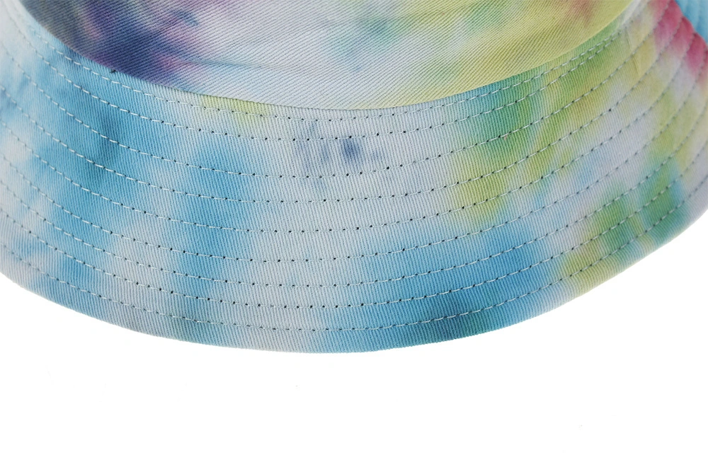 in Stock Orannge Embroidery Womens Reversible Tie Dye Buckets Hat