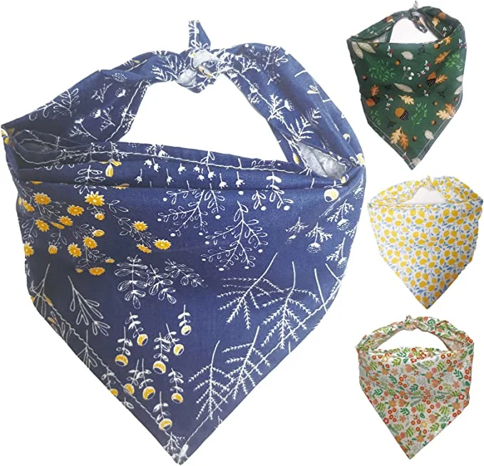 Floral 100 Cotton Soft Fabric Dog Bandanas Dog Scarf for Puppy Small Medium Large Dogs