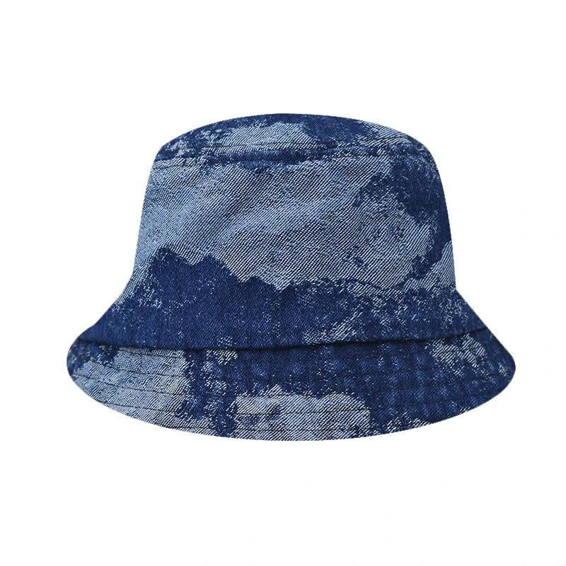 Trendy Premium Stylish Gifts Applique Embroidery Denim Fishing Bucket Hats