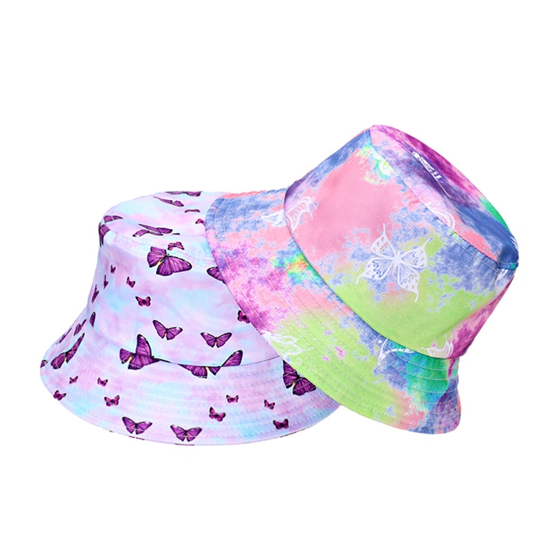 Fashion Tie -Dye and All Printed Polyester Summer Bucket Hats with Your Own Logo