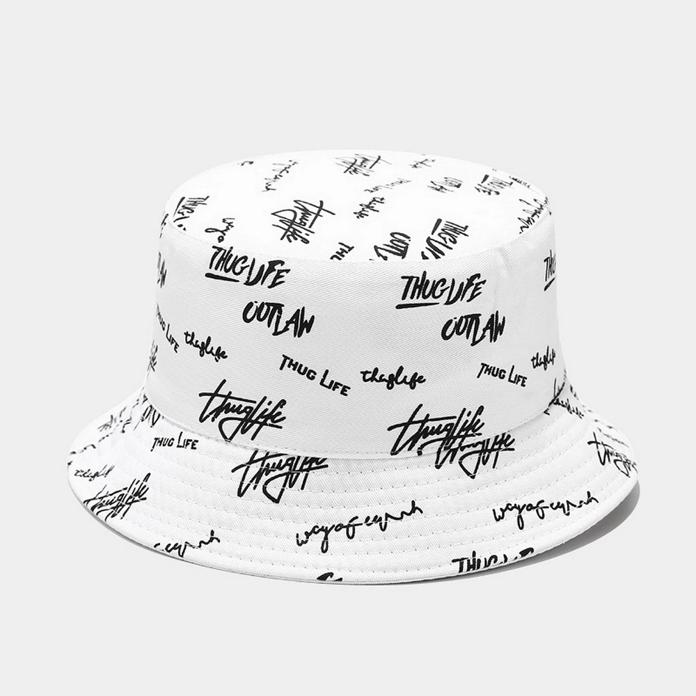 Summer Fashion Designer Reversible Custom Logo All Over Print Embroidered Cotton Fisherman Bucket Hat