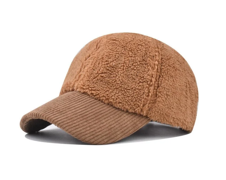 Wholesale Baseball Caps Strapback Adjustable Winter Keep Warm Corduroy Unisex Custom Hat