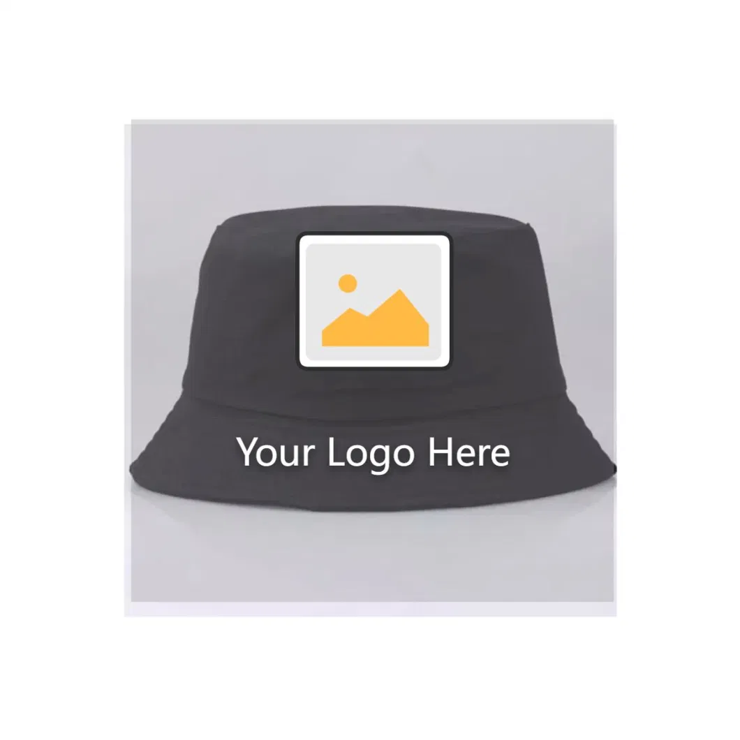 Fashion Designer Reversible Custom Logo All Over Printed and Embroidered Cotton Fisherman Bucket Hat, Bucket Hat Custom