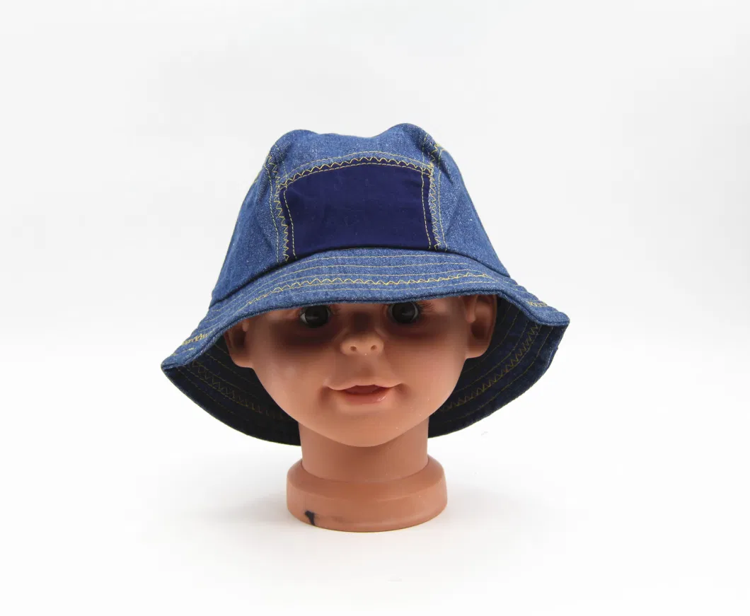 100% Cotton Denim Fabric Children Bucket Hat