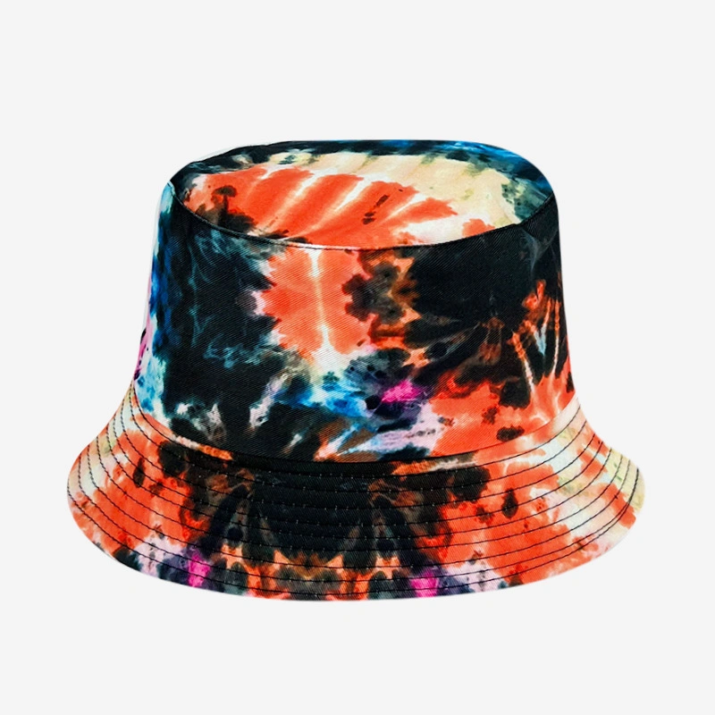 Hot Selling Custom Unisex Multi Color Tie Dye Reversible Cotton Bucket Hat