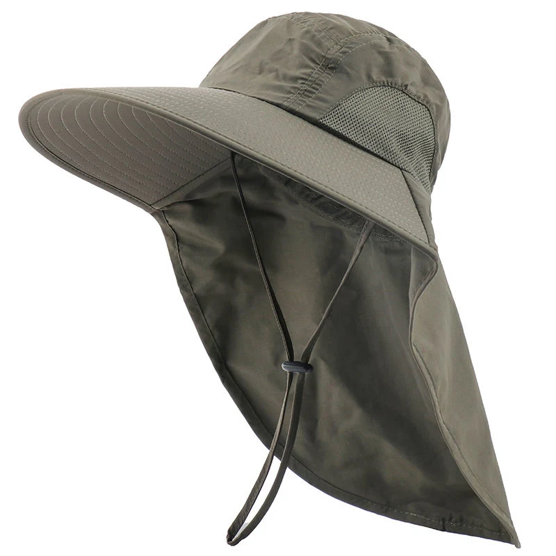 Summer Upf 50+ Sun Hat Women Men Waterproof Bucket Hats with Neck Flap Outdoor Large Wide Brim Fishing Hat