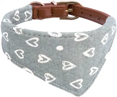 Verstellbare weiche Baumwolle Hund Bandanas Leder Kragen für kleine und Mittelgroßer Hund