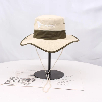Große Krempe Bestickt Patchwork Sonnenschirm Fischer Hut Outdoor Angeln Sonnenschutz Hut Herren Bergsteigen Camping Sonnenhut