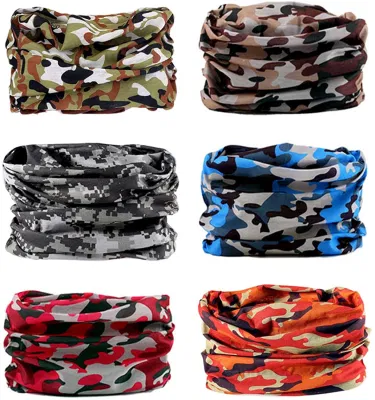 Camouflage Serie 100% Ployester Nahtlose Tube Bandana Sport Kopfbedeckung Bunt Kopfband Mit Halsband