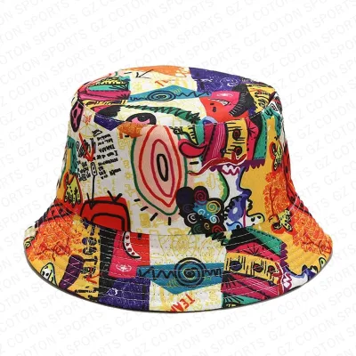 Neue Designer Mode Unisex Gedruckt Reversible Fisherman Caps Logo Custom Bedruckte Eimer Hüte Großhandel