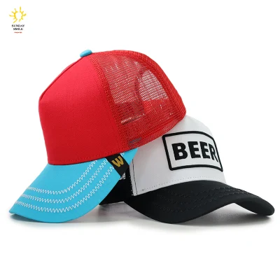 Custom Your Own 3D Stickerei Design 5 Panel Einbauküche Baseball Kappe Mesh Foam 3 Trucker Cap