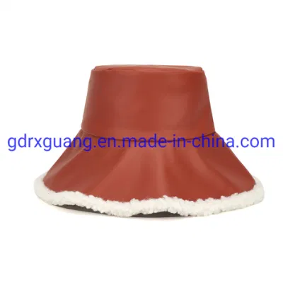 Großhandel Plüsch Flauschig Custom Warm Winter Leder Pelz Eimer Hut
