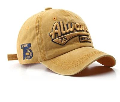 Gewaschener Alter Buchstabe Bestickte Schirmmütze Baseball-Hut