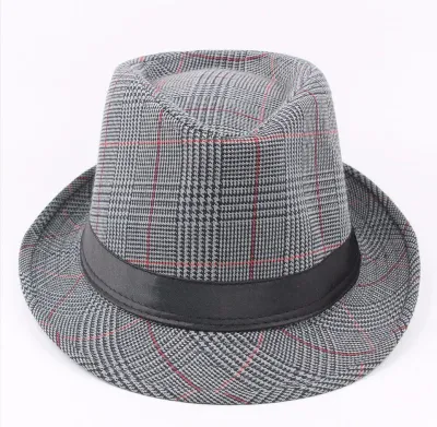 Bowler Hatstiff Hatmelonikbasiner Hut Fashion Gentleman Hut Jazz Hut British Retro Hut Flanell kariert Gentleman′ S hat Billycock British Bowler Hut