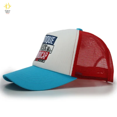 Custom Your Own 3D Stickerei Design 5 Panel Einbauküche Baseball Kappe Mesh Foam 3 Trucker Cap