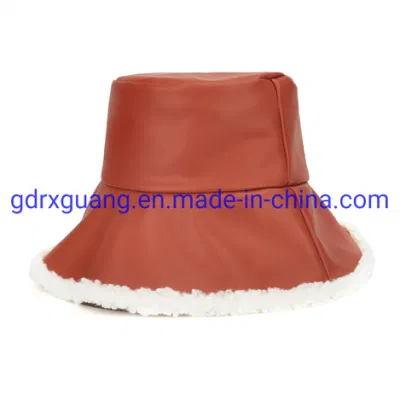 Großhandel Plüsch Flauschig Custom Warm Winter Leder Pelz Eimer Hut