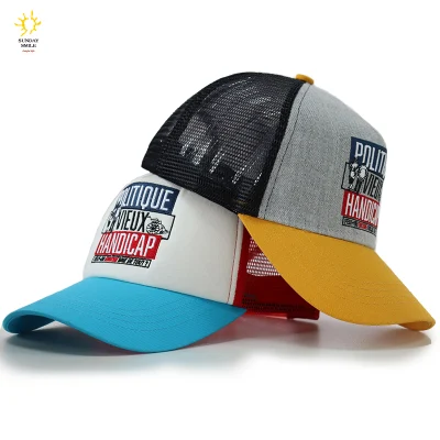 Custom Your Own 3D Stickerei Design 5 Panel Einbauküche Baseball Kappe Mesh Foam 3 Trucker Cap