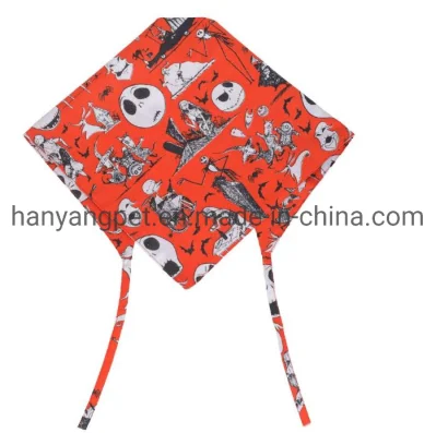 Hanyang Haustier Zubehör Haustier Zubehör Sublimation Kürbis Muster Custom Logo PET Dog Bandanna für Halloween