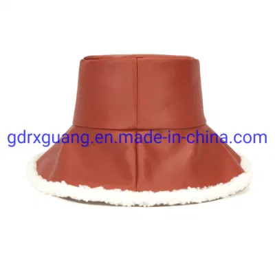Großhandel Plüsch Flauschig Custom Warm Winter Leder Pelz Eimer Hut