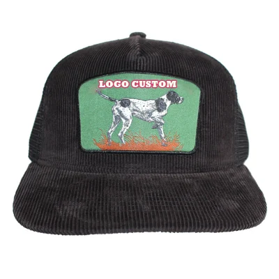 5 Panel Cord Hut Unstrukturiert Männer Frauen Gewebte Stickerei Aufnäher Benutzerdefinierte Snapback-Obergrenze