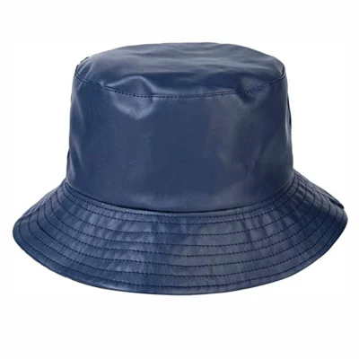 Bestseller OEM Custom Logo Designer PU Grün Leder Eimer Hut Grüne Eimer Hüte für Frauen