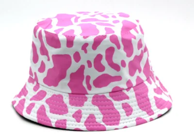 Mode New Style Kühe Drucken Baumwolle Eimer Hut Reversible Fischer Hut Sportmütze