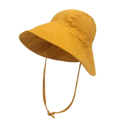 Individuelle einstellbare Baby Kinder Sonnenhut UV Sommer Sonnenschirm breit Krempe mit Kordelmütze für Babys