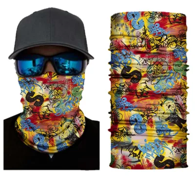 Motorrad 100% Baumwolle Hochwertiger Stilvoller Classic Mehrzweck Sport Ski Gesichtsschild Bandana Stretch Bandana Maske
