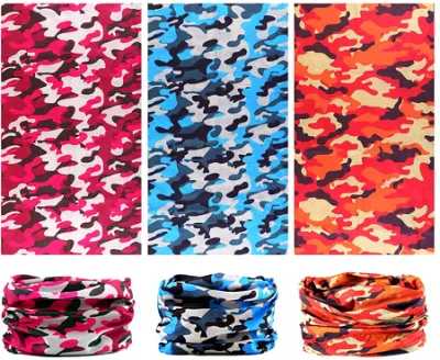 Camouflage Serie 100% Ployester Nahtlose Tube Bandana Sport Kopfbedeckung Bunt Kopfband Mit Halsband