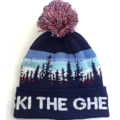 China Factory Custom Logo Snowboarding Ski Camping Acryl gestrickt RPET Beanie-Hüte