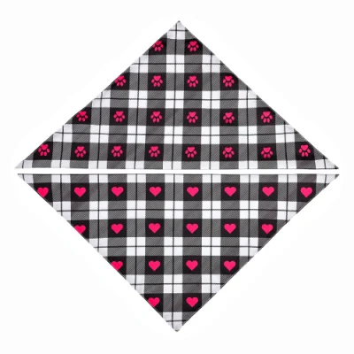 Hot Sell Custom Printed Pet Cotton Plaid Dog Bandanas