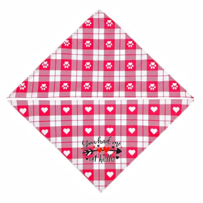 Hot Sell Custom Printed Pet Cotton Plaid Dog Bandanas