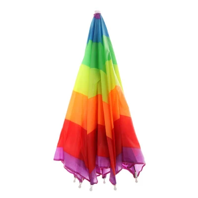 Logo Druck Werbung Radfahren Angeln Regenbogen Regenbogen Regenbogen Sonne Schützen Strand Outdoor Hand Frei Kleine Hut Kopf Form Regenschirm Kappe