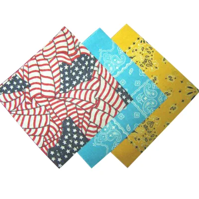 Individuelle Größe 100% Baumwolle Pocket Hankie / Herren Bandanas mit hoch Qualität Satin Baumwolle Bandana