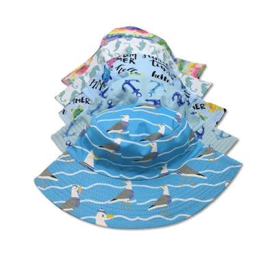 Großhandel Baumwolle Full Print Sublimation Tropischen Sommer Strand Hawaiian Eimer Hut