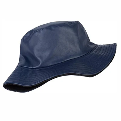 Bestseller OEM Custom Logo Designer PU Grün Leder Eimer Hut Grüne Eimer Hüte für Frauen