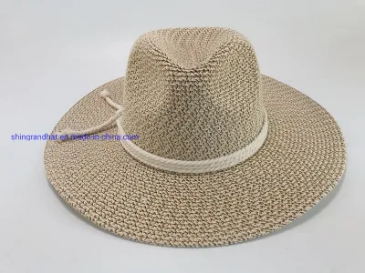 Recyceln Sie PP-Geflecht mit Rope Trim verstaubaren Safaris Hut