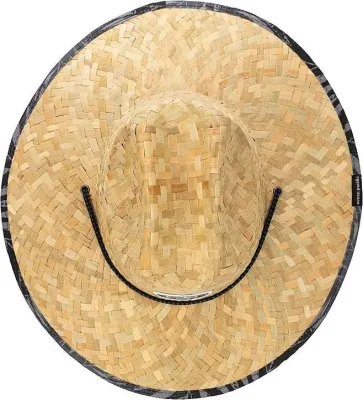 Gewebte Ocean Pacific Beach Style Prints Rettungsschwimmer Upf 50 Sun Sommerhut mit verstellbaren Krind Strohhüten