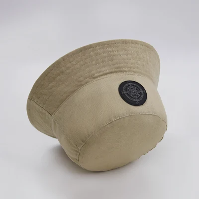 PU-Leder Patch Custom 100% Baumwolle Herren Bucket hat Casual Fischerkhut